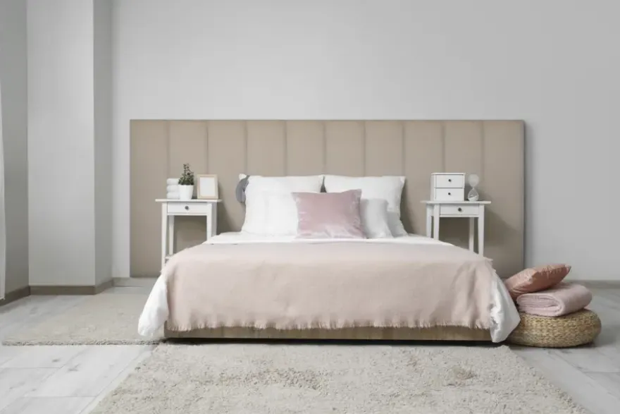 Wandkussen boucle taupe 120x30 cm