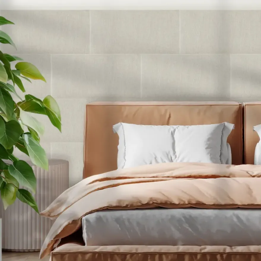 Wandkussen grof geweven crème 120x30 cm