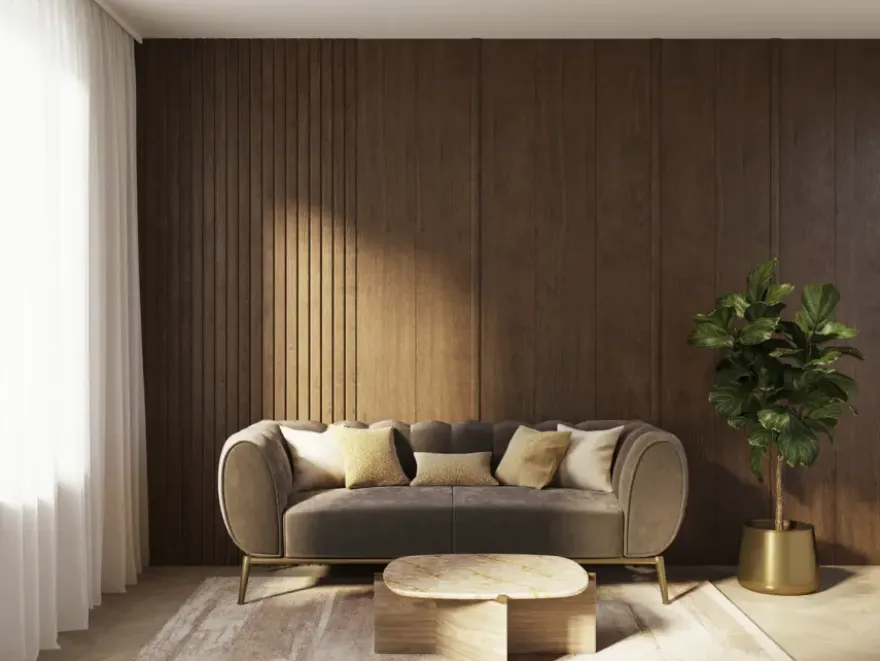 Wandpaneel Decowall Accoustic Elements rustiek eiken 260x30cm 2 stuks (1,56m²)