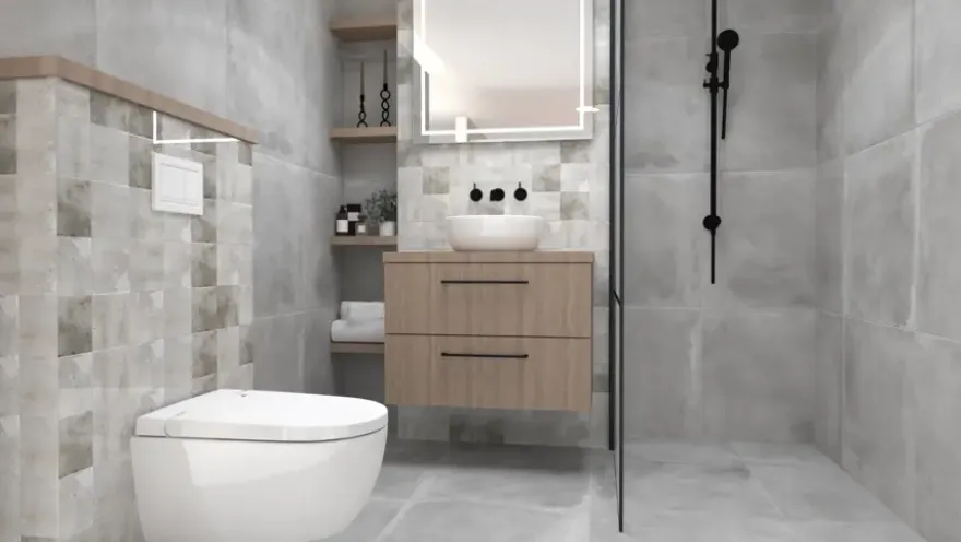 Wandtegel Fermo 12,5 cm x 12,5 cm keramiek grijs 0,587 m²