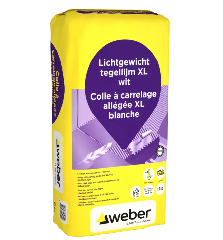 Weber Beamix lichtgewicht tegellijm XL wit 15 kg