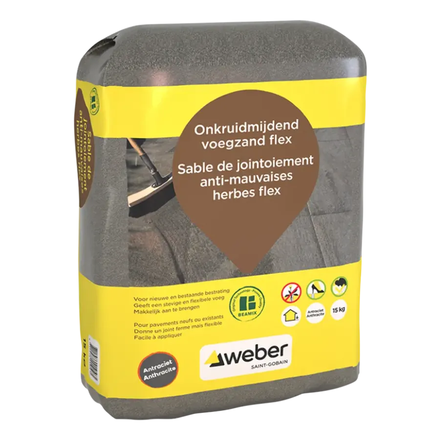 Weber Beamix onkruidmijdend voegzand flex antraciet 15 kg