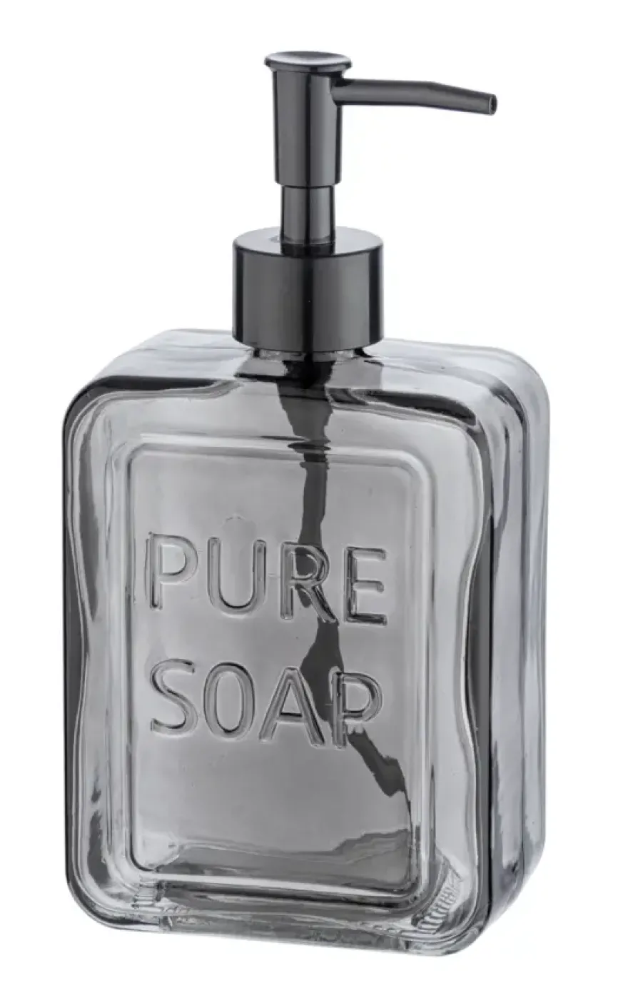 Wenko Pure Soap zeepdispenser glas grijs