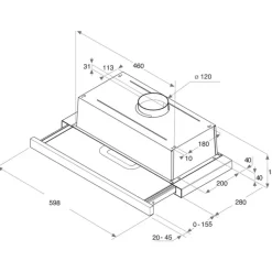 Whirlpool integreerbare afzuigkap AKR 749/1 IX