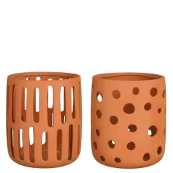 Windlicht terracotta - h22xø19 cm - per stuk