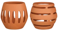 Windlicht terracotta - h18xø19 cm - per stuk