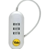 Yale Bagage Hangslot met cijferslot TSA met flexibele kabel wit