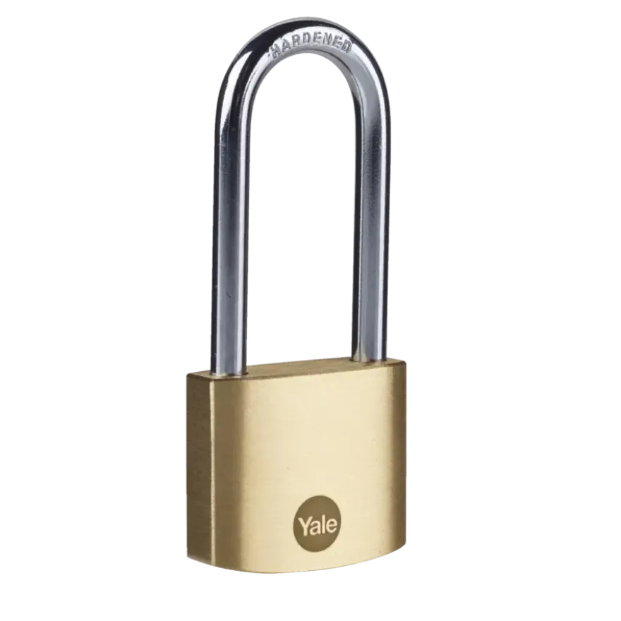 Yale Hangslot messing 40 mm met lange beugel