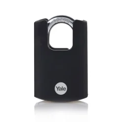 Yale Hangslot messing zware uitvoering 40 mm met zwarte body