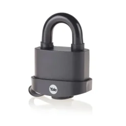 Yale Hangslot messing zware uitvoering 61 mm met zwarte body