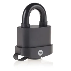 Yale Hangslot messing zware uitvoering 61 mm met zwarte body