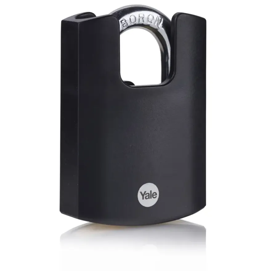 Yale Hangslot messing zware uitvoering 50 mm met zwarte body