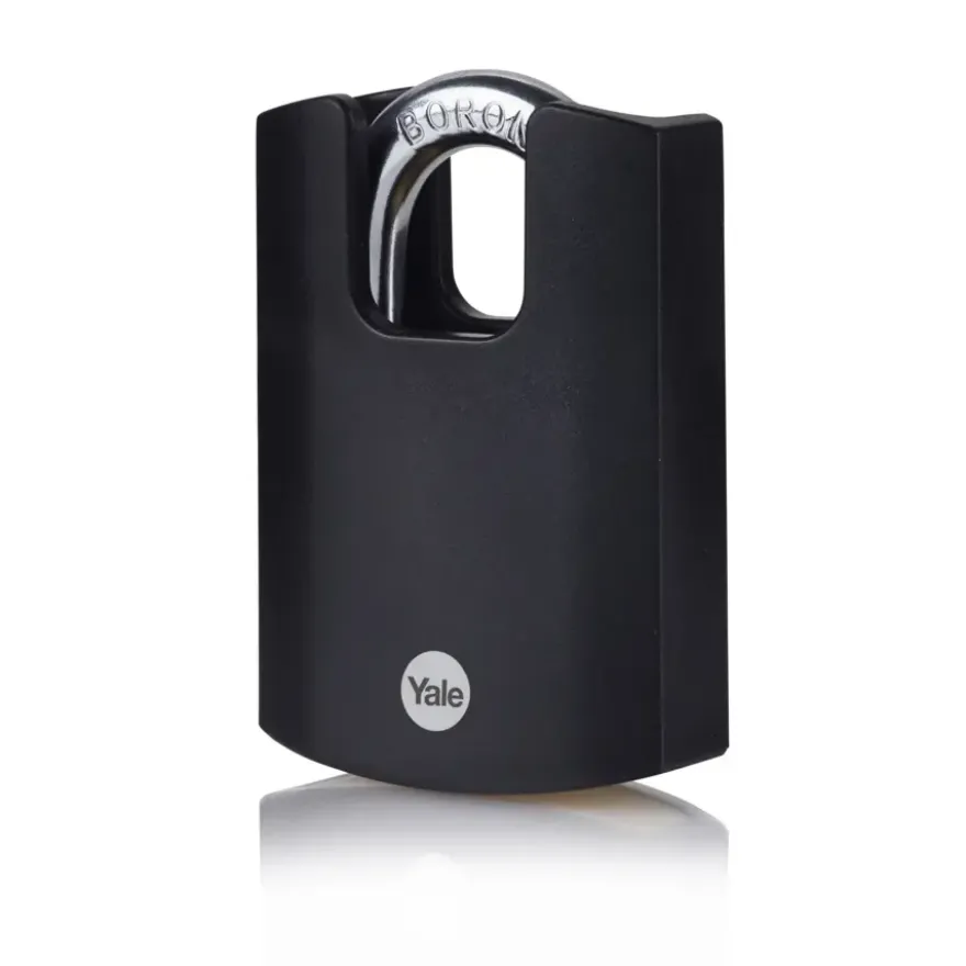 Yale Hangslot messing zware uitvoering 50 mm met zwarte body