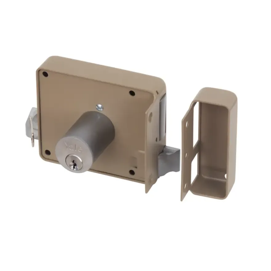 Yale Oplegslot met Buitencilinder Vast Grijs Gelakt 635-50mm