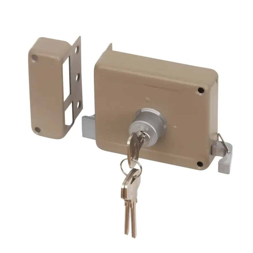 Yale Oplegslot met Buitencilinder Vast Grijs Gelakt 635-50mm