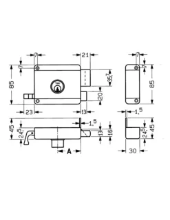 Yale Oplegslot met Buitencilinder Los Grijs Gelakt 615-50mm